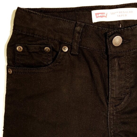 Levi's 502 Regular Taper Fit Jeans/Pants Boys 10 Black 25x25 Adj Waist GUC - Picture 4 of 11